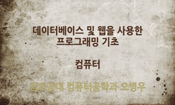 데이터베이스 및 웹을 사용한 프로그래밍 기초